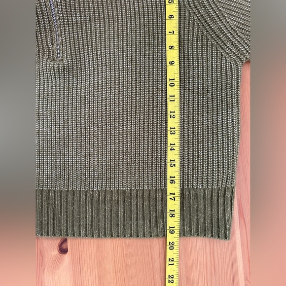 Jessica Simpson | Olive Green Half Zip Rib Knit Cropped Sweater Size XL - Picture 8 of 9